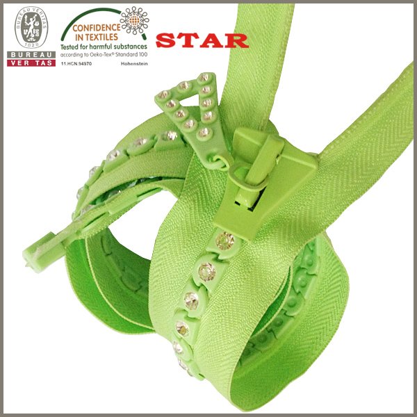 No 8 plastic rhinestone zipper special zipper