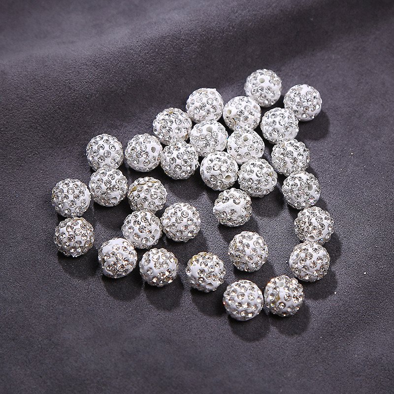 10mm clay ball straight hole loose bead jewelry accessories Bracelet separate diamond player beaded clothing accessories