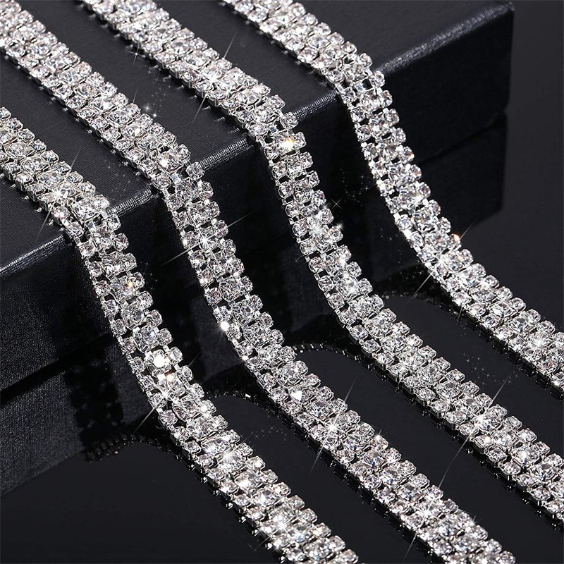 Fashion Dense Claw Chain with Crystal Trim Clothing and Shoes Rhinestone Cup Chain Accessories Welding Accessory for Jewelry