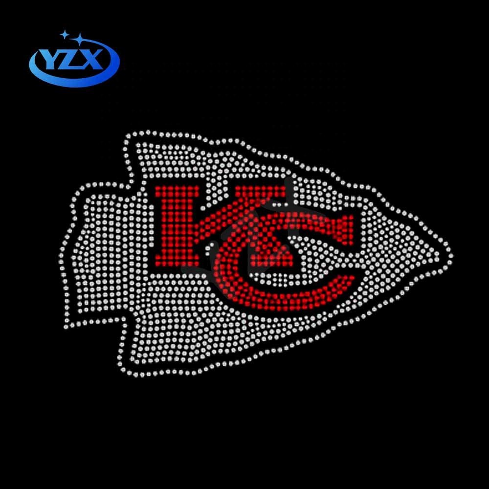 China Factory High Quality Hotfix Strass Motif Iron On Crystal Atlanta Falcons Rhinestone Transfer for clothing