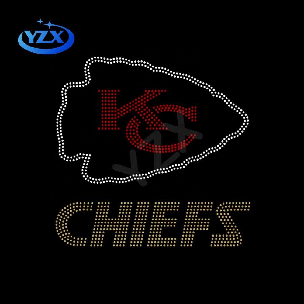 China Factory High Quality Hotfix Strass Motif Iron On Crystal Atlanta Falcons Rhinestone Transfer for clothing