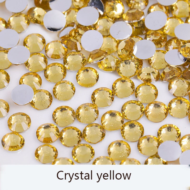 Crystal Clear Non Hotfix Foiled Back Plastic Color Resin Rhinestone Lan Guang Hot Sale 3mm 4mm 5mm 6mm Customized 1 Bag