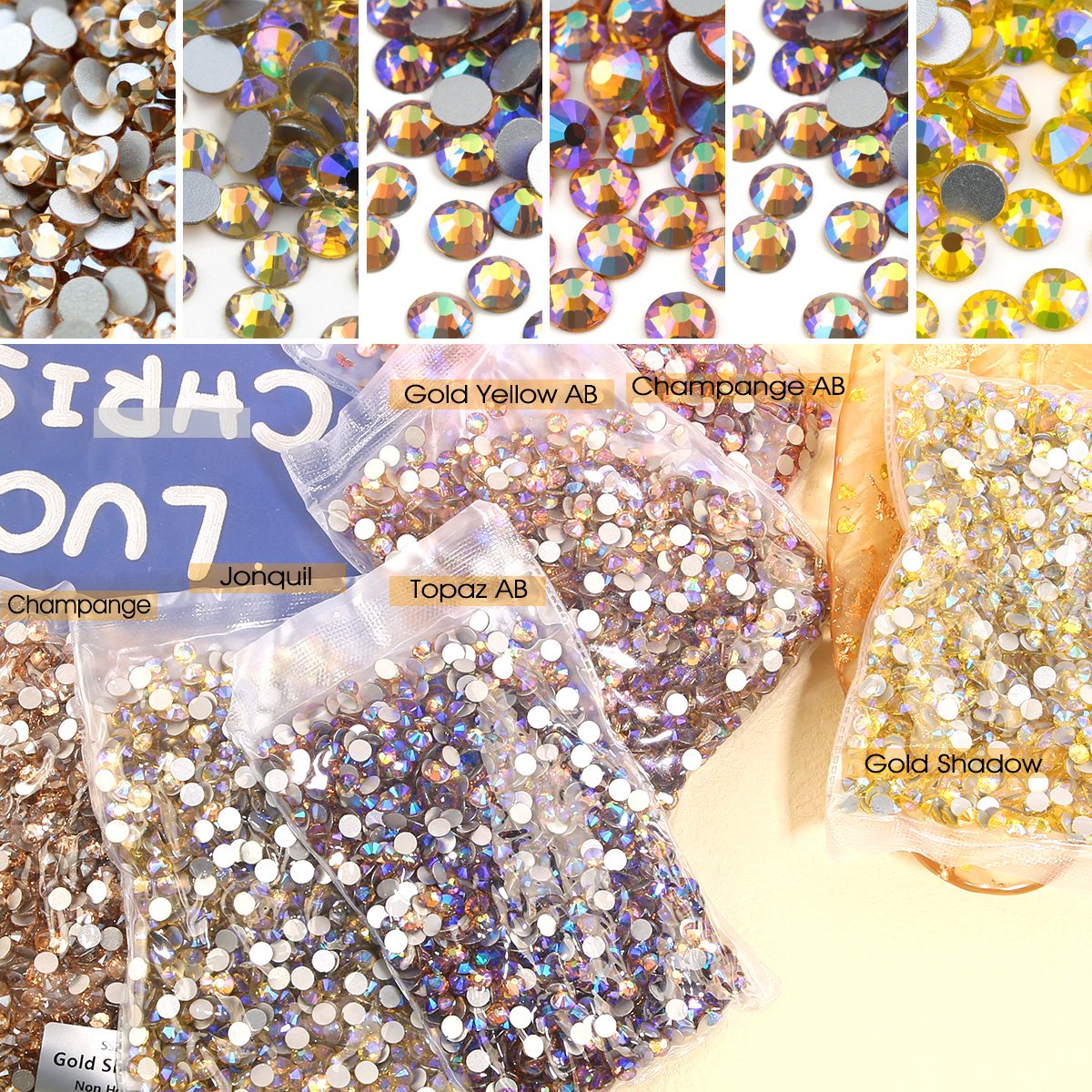 SS3-SS20 Wholesale multi sizes Colorful Non Hot-Fix Round DMC Trade A Glass Crystal Flatback Rhinestone