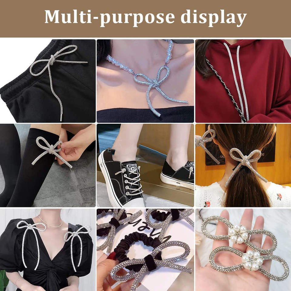 Wholesale Hot Selling Crystal Rhinestone Rope Rhinestone Adhesive Rope Trimming For Hoodies Crystal Rhinestone Cord