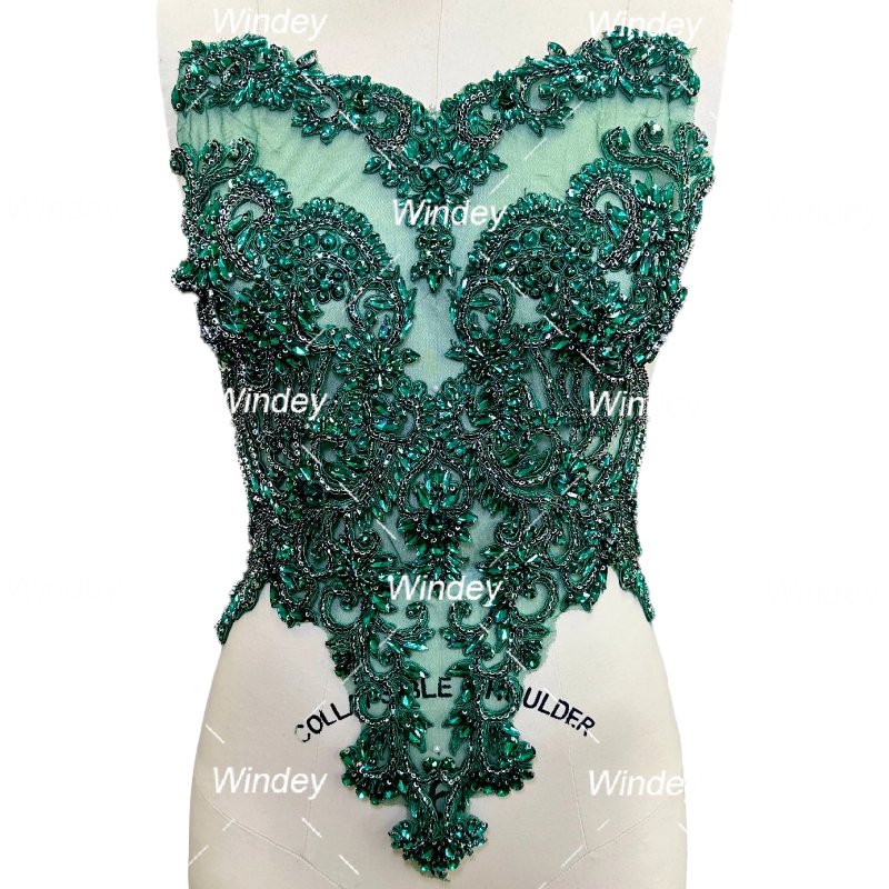 Stock items Girls Luxury Crystal Gold Black Rose Gold Panel Rhinestone Appliques For Wedding Dresses