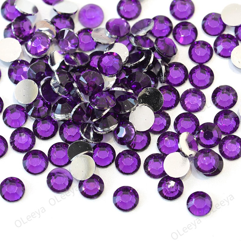 Oleeya Factory Wholesale 2mm,3mm,4mm,5mm,6mm All Size and Colors Crystal AB Resin Flatback Non Hot Fix Rhinestones for Clothing