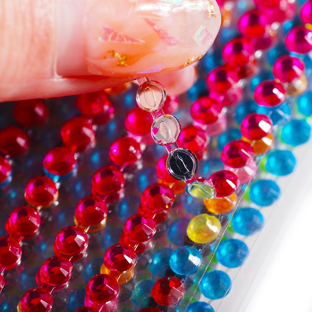 4mm flatback Rhinestones Acrylic Crystals Self-Adhesive Diamante Sticker for Scrapbooking
