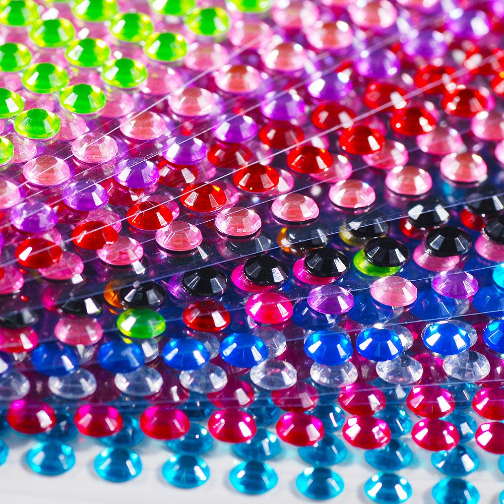 4mm flatback Rhinestones Acrylic Crystals Self-Adhesive Diamante Sticker for Scrapbooking