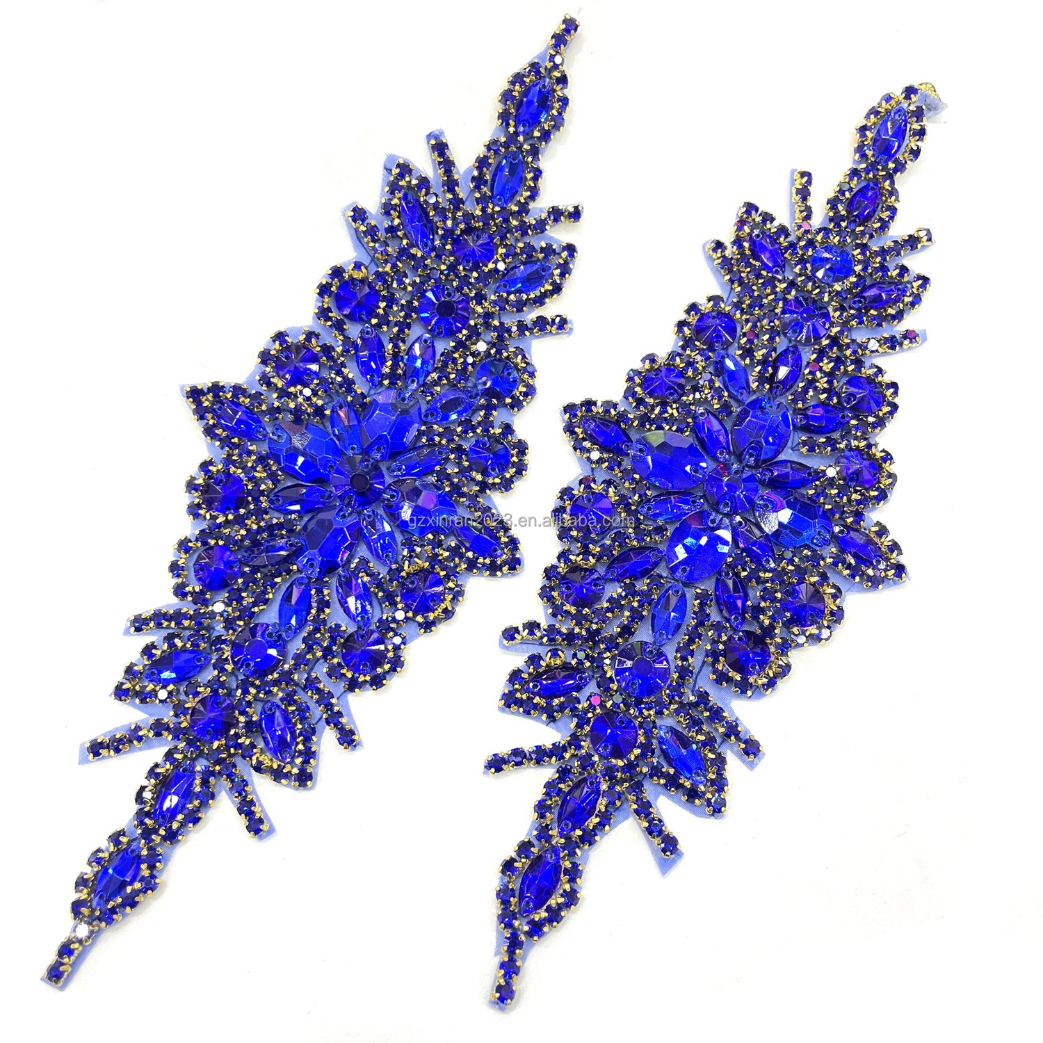 PE001 wholesale custom crystal rhinestone appliques for dress