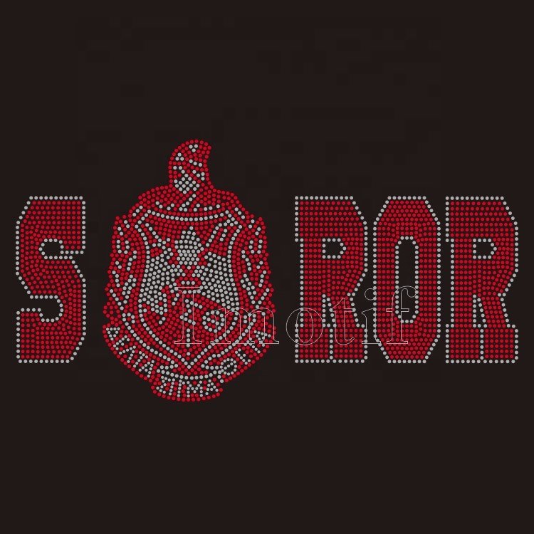 Wholesale Bling Delta Soror Design Custom Hotfix Iron On Delta Sorority Theta Sigma 1913 Elephant Rhinestone Transfer Motif