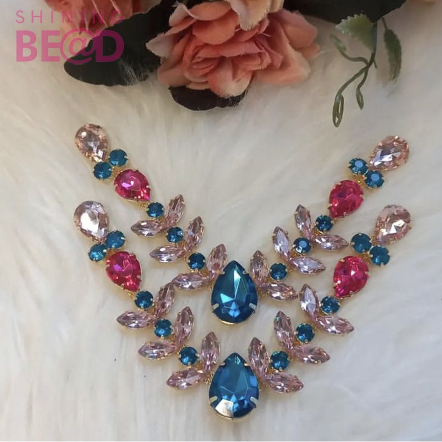 Fashion V Shape Shoe Chain Summer Beach Blue Eye Sandals Rhinestones Chains Flip Flops Slippers Shoe Chain Buckle Decorative