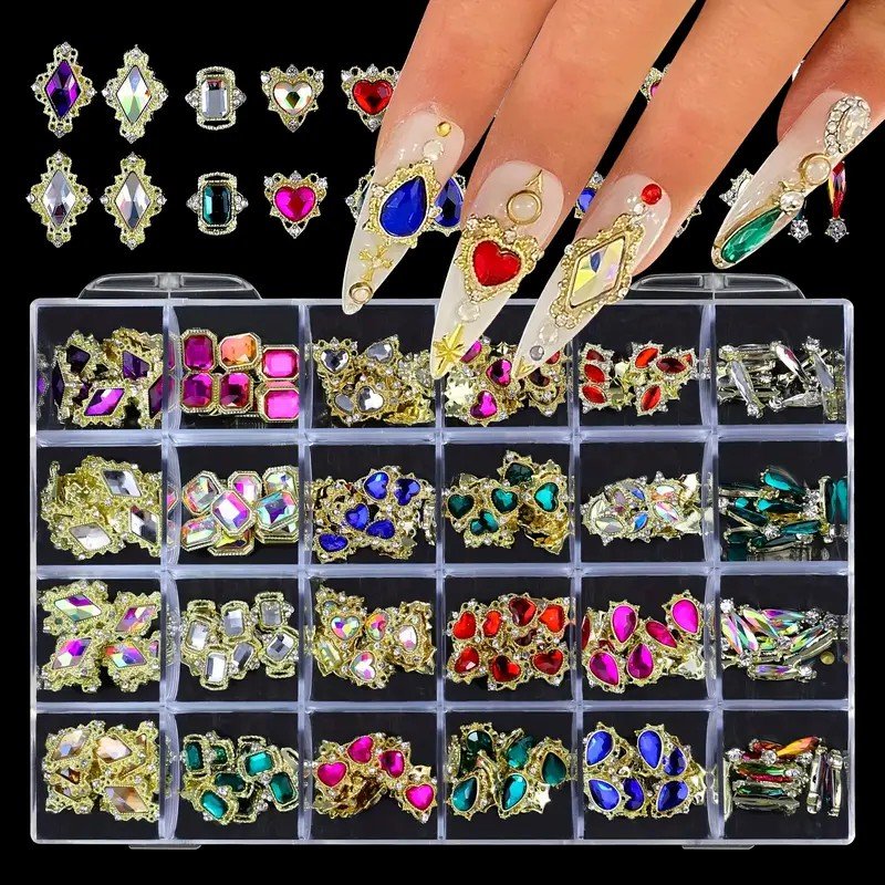 Nail Charms AB Flat Back Rhinestone Luxury 3D Crystal Stone Jewelry Nail Art Decorations