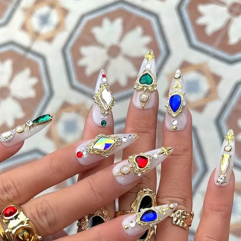 Nail Charms AB Flat Back Rhinestone Luxury 3D Crystal Stone Jewelry Nail Art Decorations