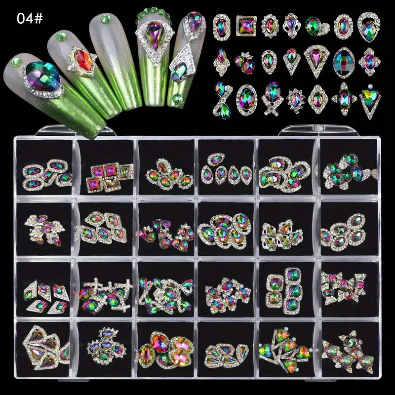 Nail Charms AB Flat Back Rhinestone Luxury 3D Crystal Stone Jewelry Nail Art Decorations