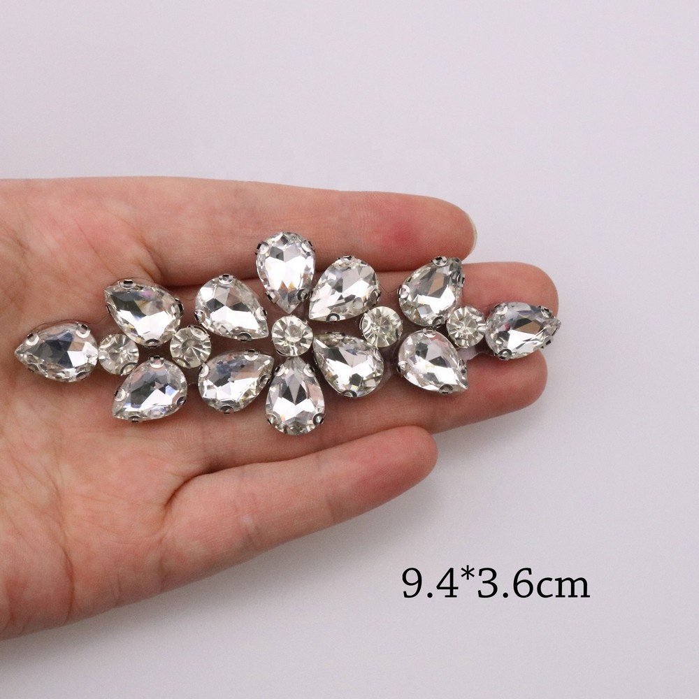 Different styles embellishment hot-fix glass rhinestone applique back glue LT2371