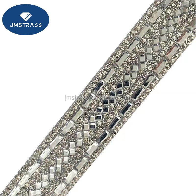 Wholesale rhinestone trim hot fix strass crystal rhinestone trimming for shoes accessories