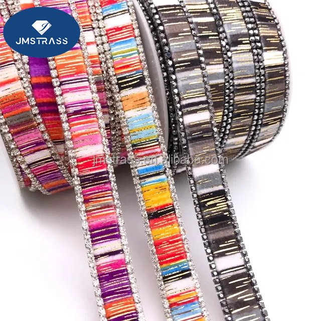 Wholesale rhinestone trim hot fix strass crystal rhinestone trimming for shoes accessories