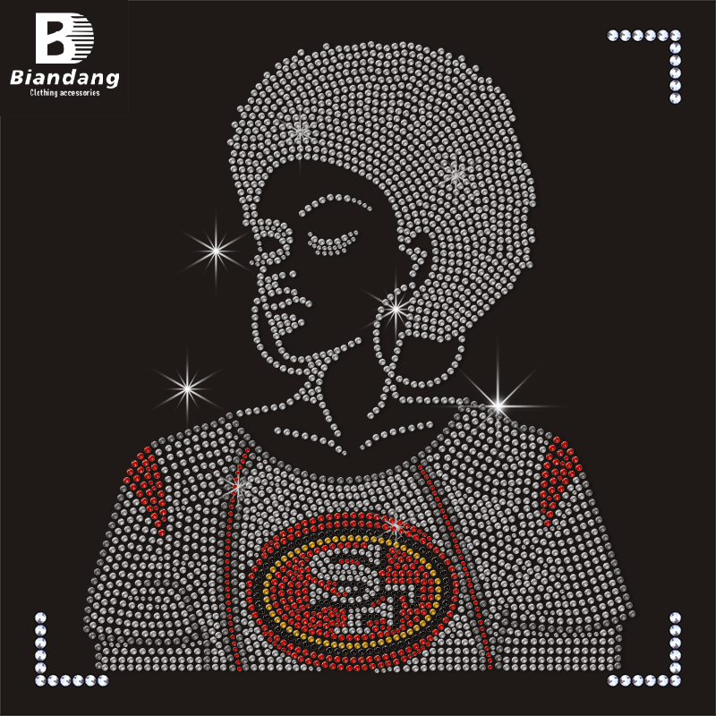 San Francisco 49ers Rhinestones Bling Transfer Lip Bling Rhinestone Custom Transfers Sheets