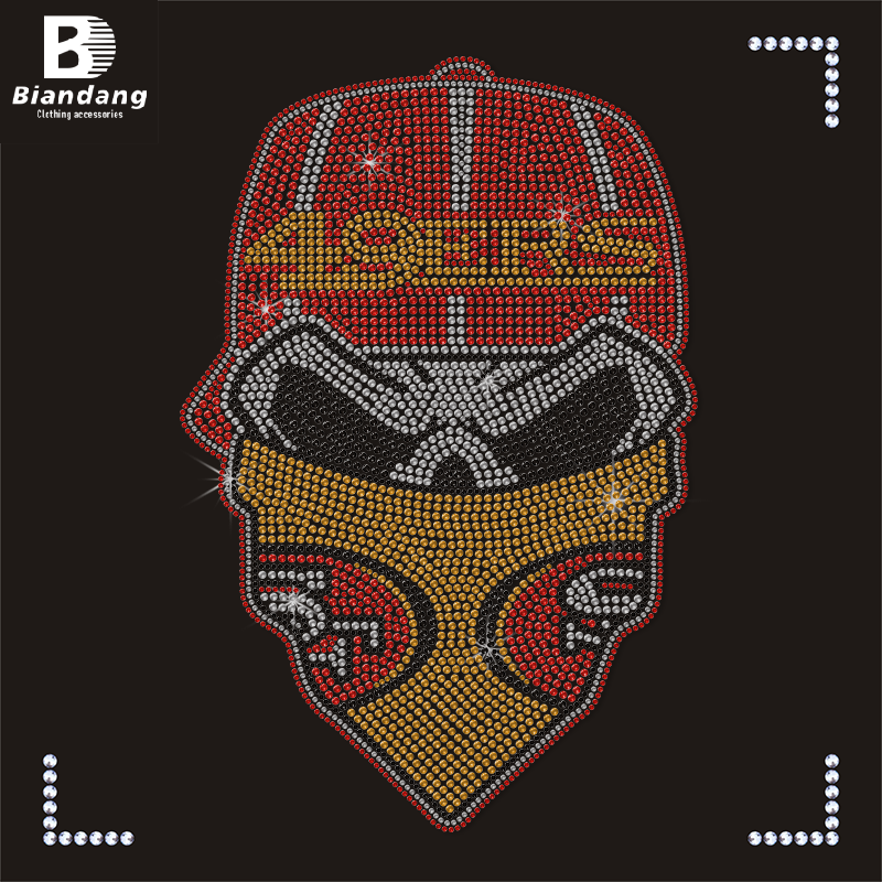 San Francisco 49ers Rhinestones Bling Transfer Lip Bling Rhinestone Custom Transfers Sheets