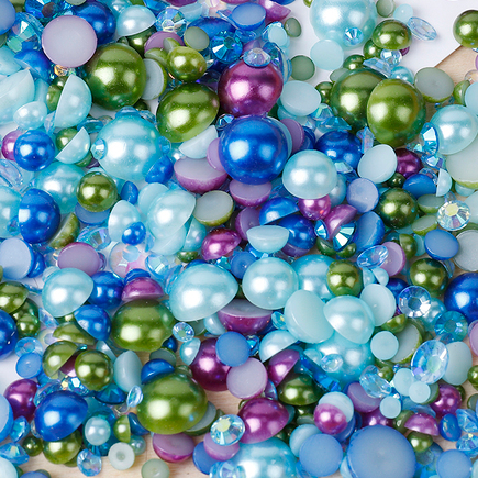 Mix Size Half Round Pearl ABS Beads Flat Back Rhinestone For DIY Garments Nail Art