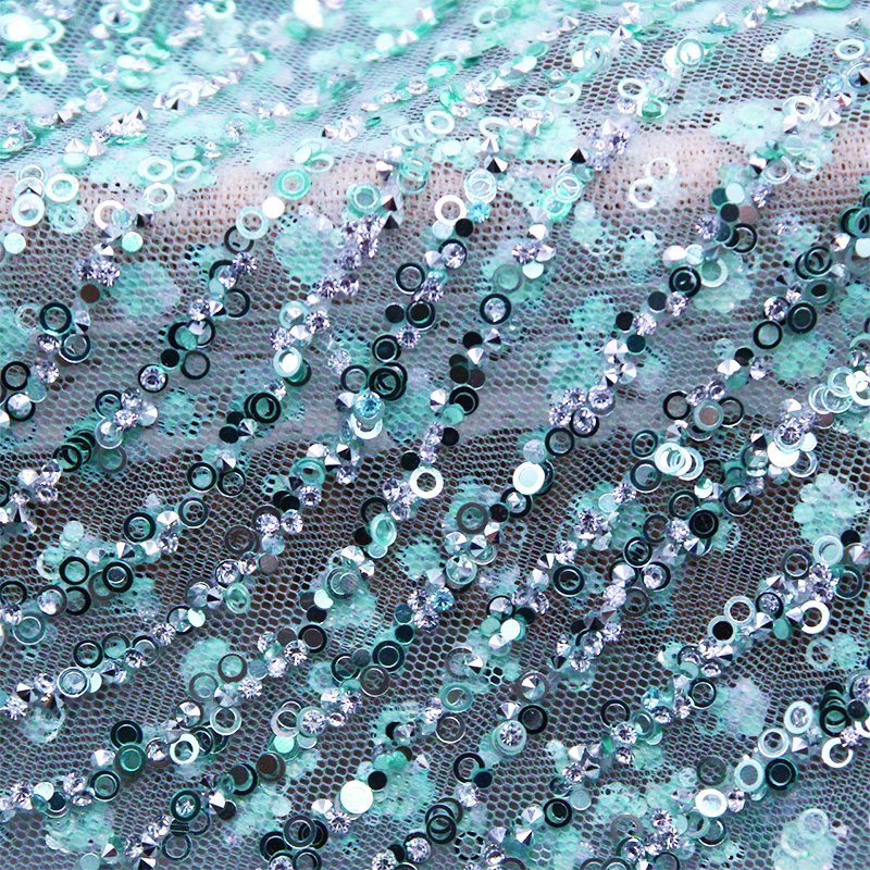 French Fashion Women's Banquet Dress Fabric with sparkling rhinestone fabric Luxury fabric for women's dress
