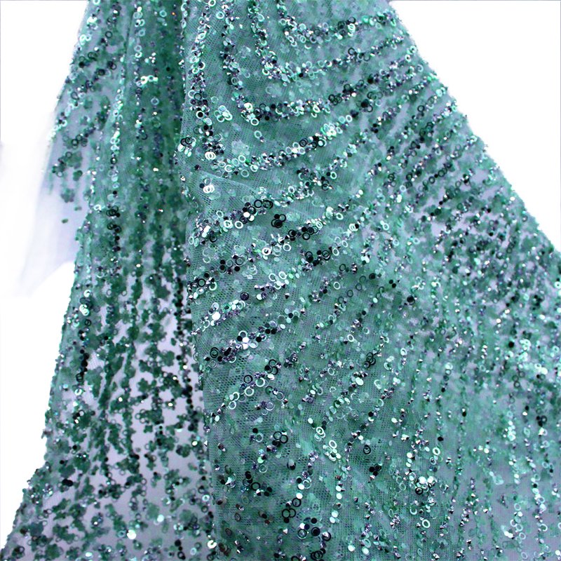 French Fashion Women's Banquet Dress Fabric with sparkling rhinestone fabric Luxury fabric for women's dress