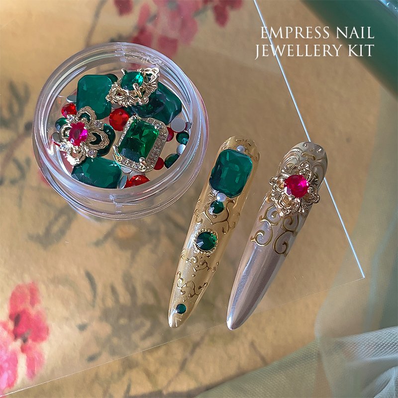Nail Rhinestones Emerald /Rubine Nail Charms Jewelry Parts Gems Crystal DIY Nail Art Decorations Accessories Stone