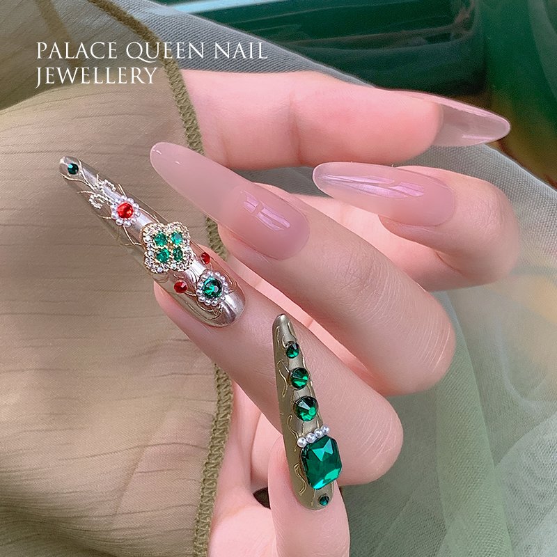 Nail Rhinestones Emerald /Rubine Nail Charms Jewelry Parts Gems Crystal DIY Nail Art Decorations Accessories Stone