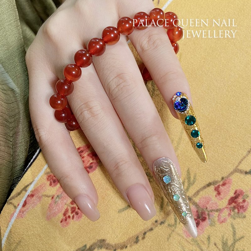 Nail Rhinestones Emerald /Rubine Nail Charms Jewelry Parts Gems Crystal DIY Nail Art Decorations Accessories Stone