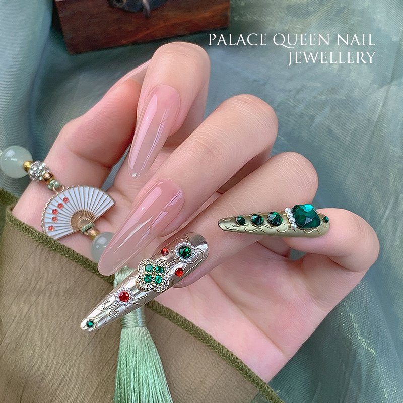 Nail Rhinestones Emerald /Rubine Nail Charms Jewelry Parts Gems Crystal DIY Nail Art Decorations Accessories Stone