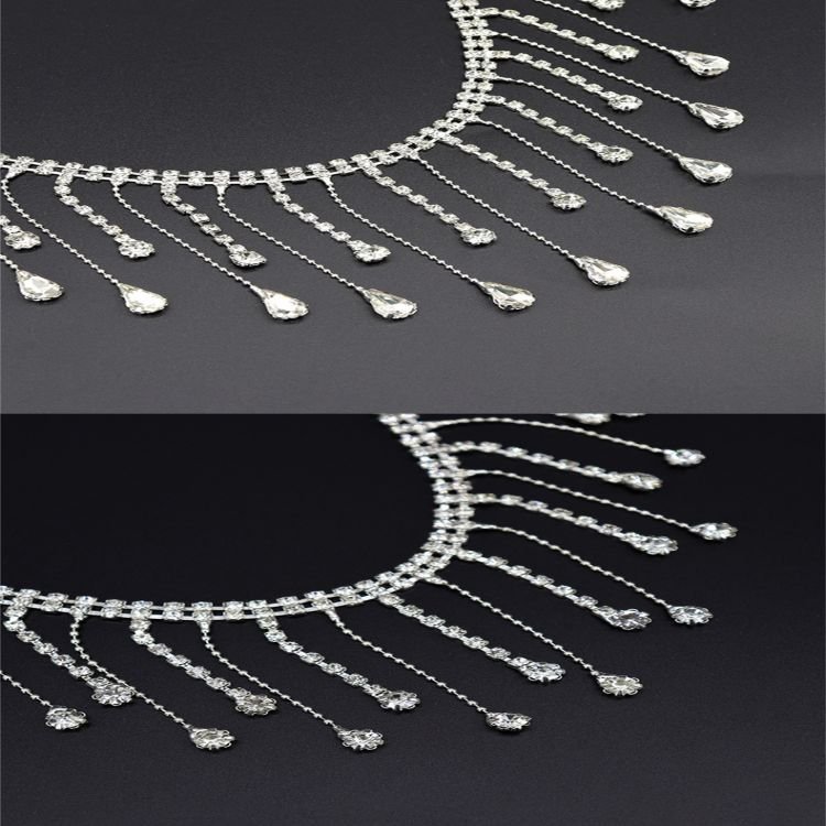 Top Sales Silver round Crystal Rhinestone Trimming 2mm 4mm 5mm Size 100% Good Feedback for Garment Decoration