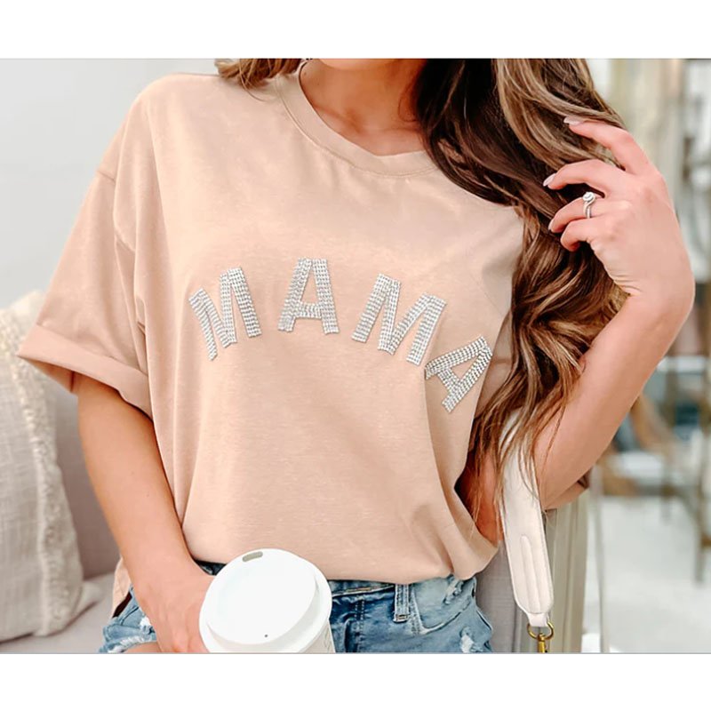 Fashion Bling TShirt Sparkly Personalized Rhinestone Graphic Tee Custom Glam Rhinestone Tshirt Cowgirls Rhinestone Tee