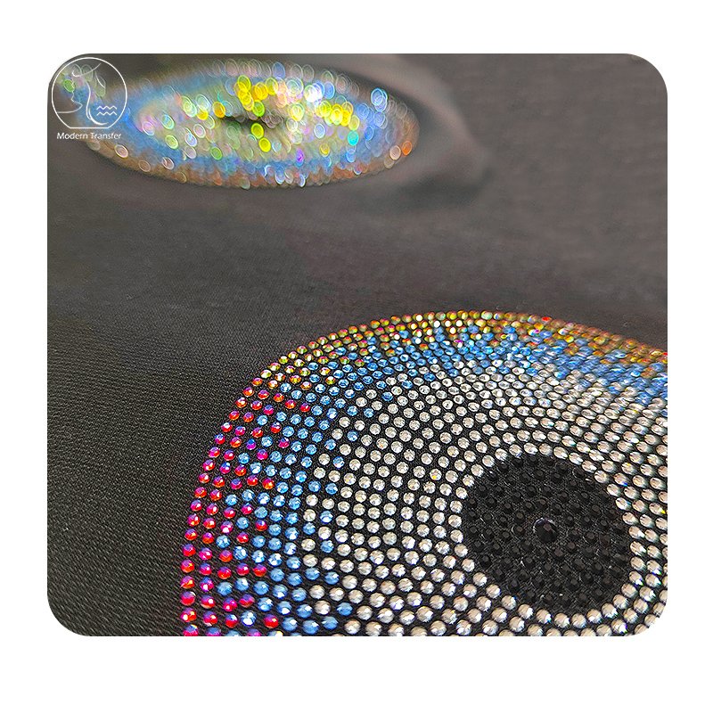 YunShang Factory Direct Sale Bling custom EYE design iron on rhinestone transfer