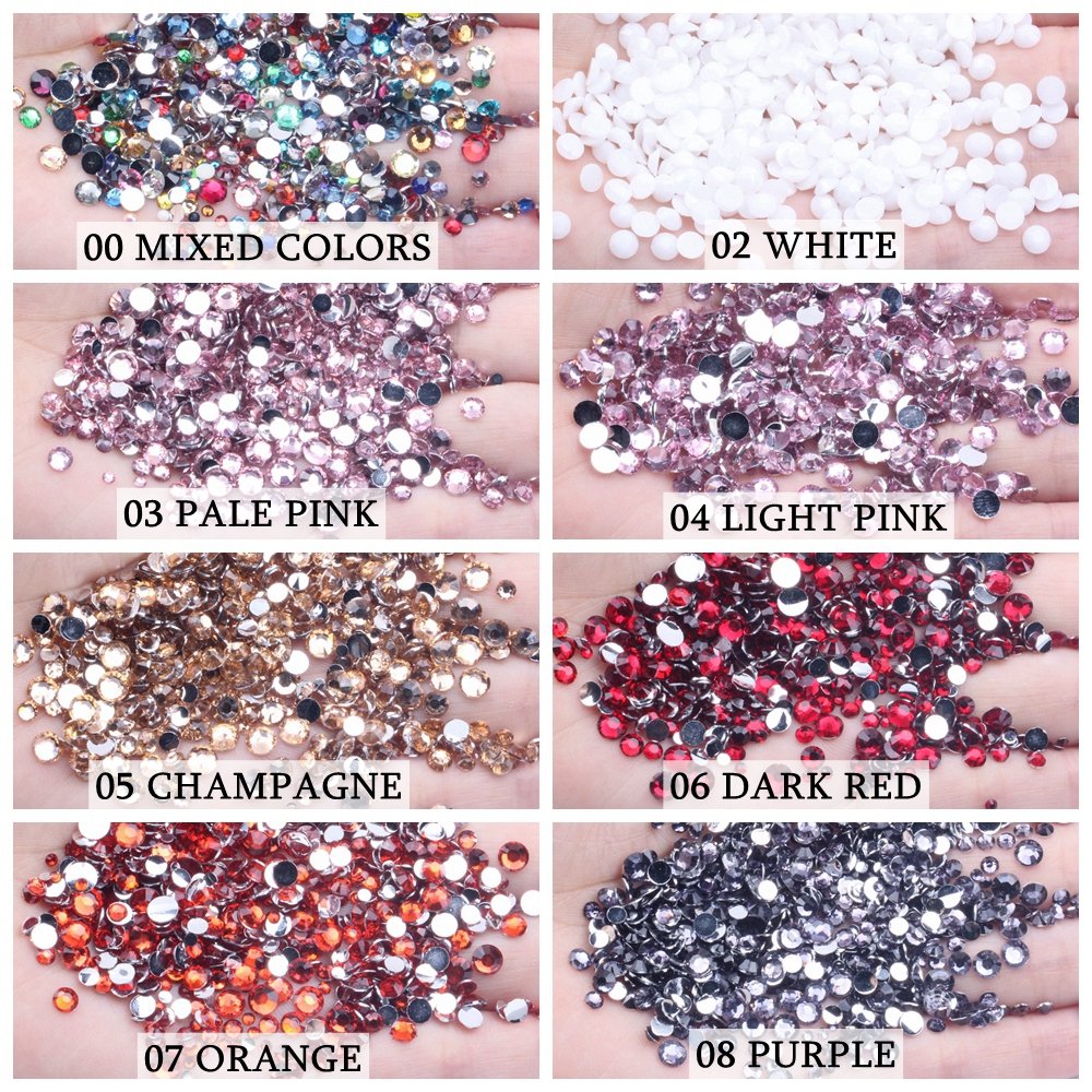 Hot Sale Normal Colors 3mm 100000pcs Flatback Many Colors Choose Round Glue On Diamonds Resin Rhinestones Nails Art Decorations