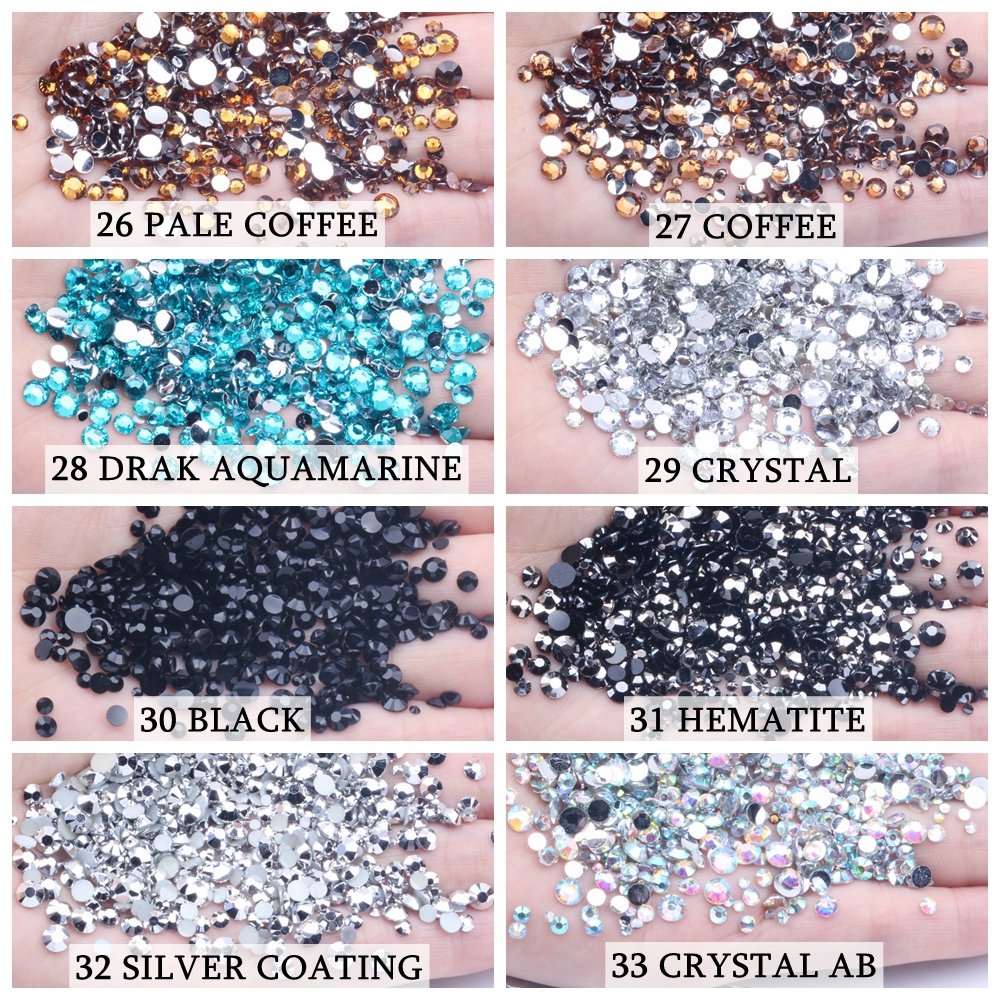 Hot Sale Normal Colors 3mm 100000pcs Flatback Many Colors Choose Round Glue On Diamonds Resin Rhinestones Nails Art Decorations