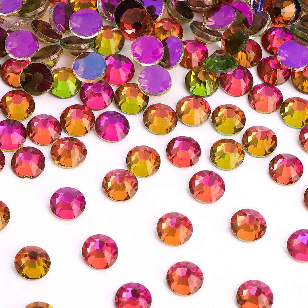 Crystals Nail Art Rhinestone Hot Selling Aurora Colors 1440PCS Rhinestones Flat Back Non Hotfix Glass 1 Bag Rhinestones Custom