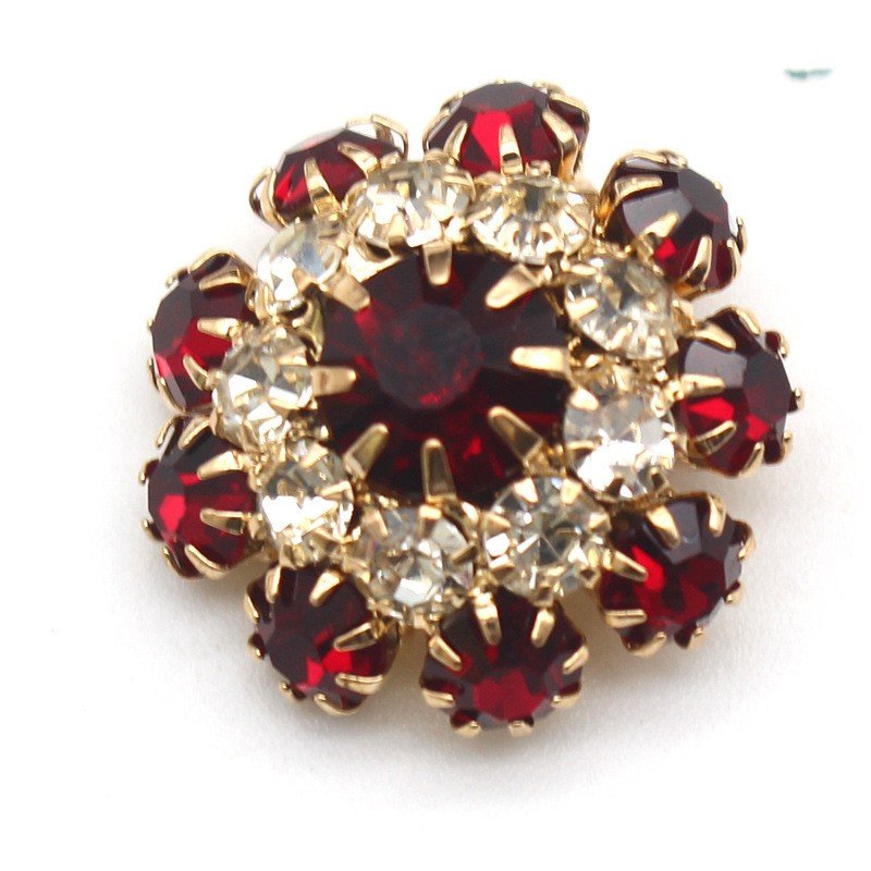 Fancy Alloy Sewing Button Round Crystal Snap Color Rhinestones Flower Shank Buttons