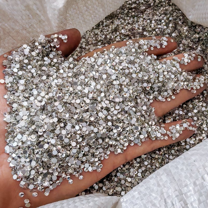 Blinginbox Wholesale Crystal and Crystal AB SS3-SS40 Non Hotfix Rhinestones Glass Crystal Flat Back Stones For Clothes DIY
