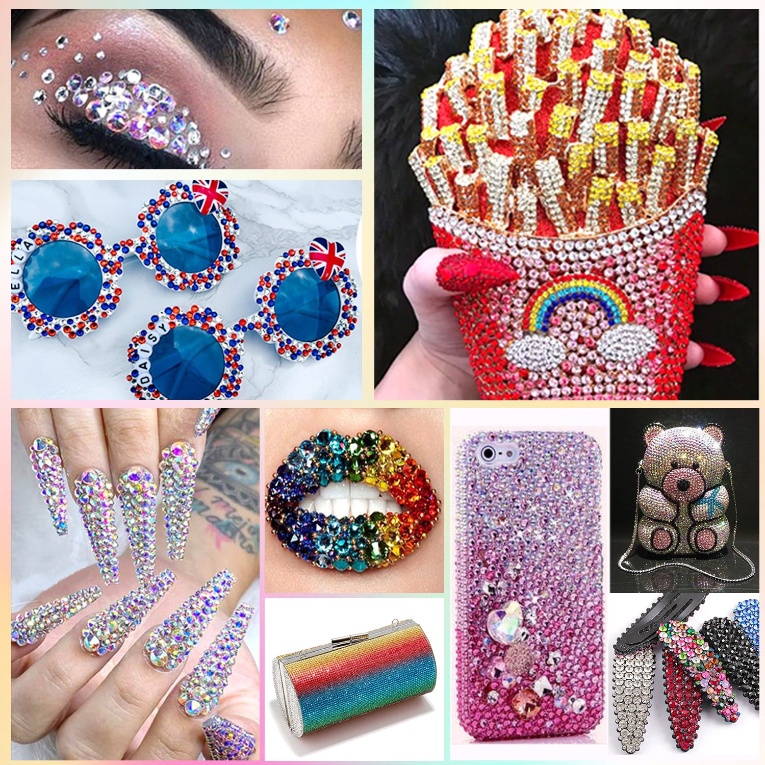 Blinginbox Wholesale Crystal and Crystal AB SS3-SS40 Non Hotfix Rhinestones Glass Crystal Flat Back Stones For Clothes DIY