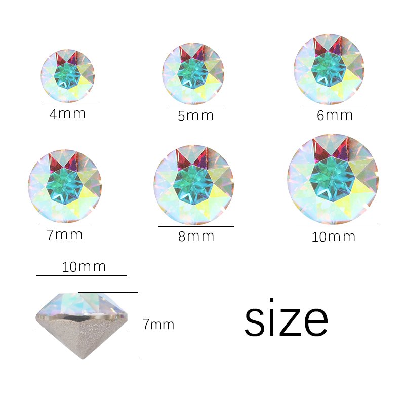 Xichuan High Quality K9 Xirius Shapes Pointback Rhinestones Glue On Loose Crystal Stones Nail Art Decoration