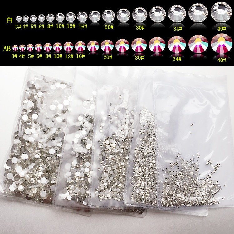 Blinginbox Wholesale 2080 Quality Flat Back Stones Women Shoes Rhinestone Crystals SS30 Non-hotfix Glass Used Shoes 2 Bag