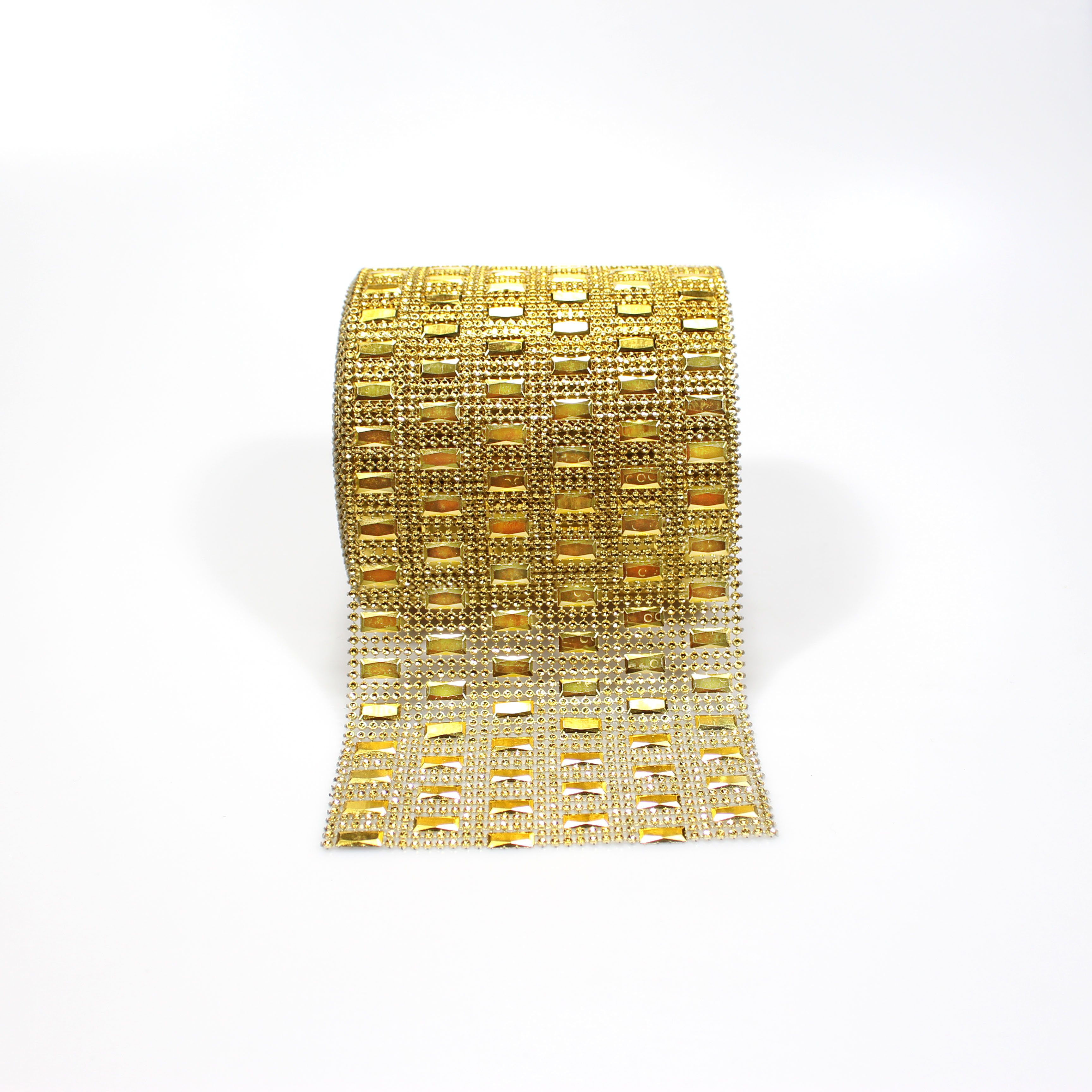 6 rows Sparkling square Diamond Mesh Wrap Roll Faux Crystal Faux Rhinestone Diamante Ribbon