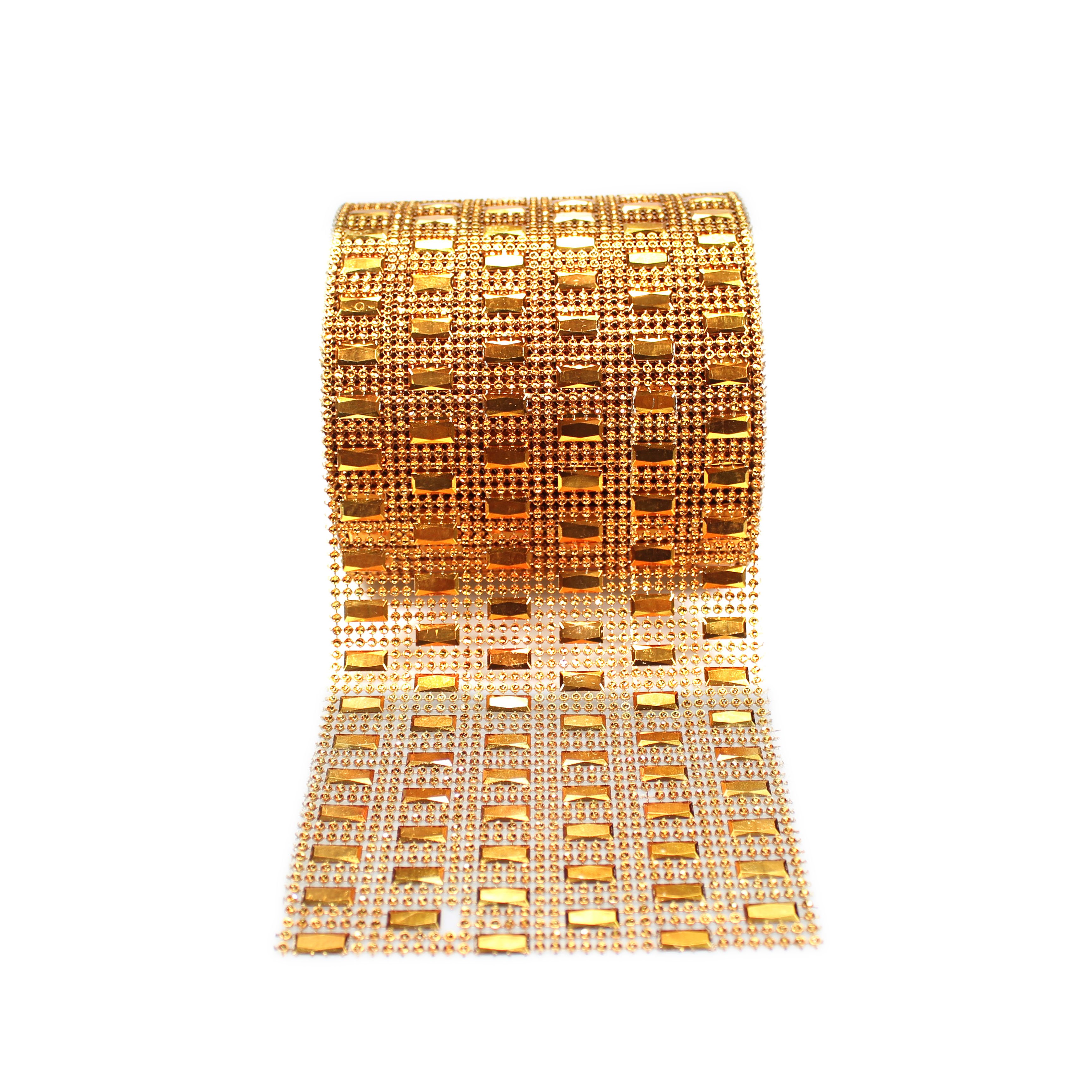 6 rows Sparkling square Diamond Mesh Wrap Roll Faux Crystal Faux Rhinestone Diamante Ribbon