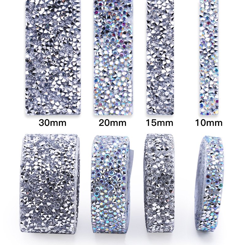 New Trends Shiny Resin Rhinestone Trim Wrap Gem Stickers Self-Adhesive Rhinestone Tape Cake Decoration rhinestone accessories