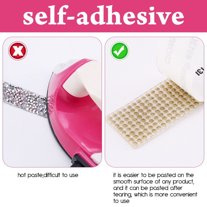 New Trends Shiny Resin Rhinestone Trim Wrap Gem Stickers Self-Adhesive Rhinestone Tape Cake Decoration rhinestone accessories