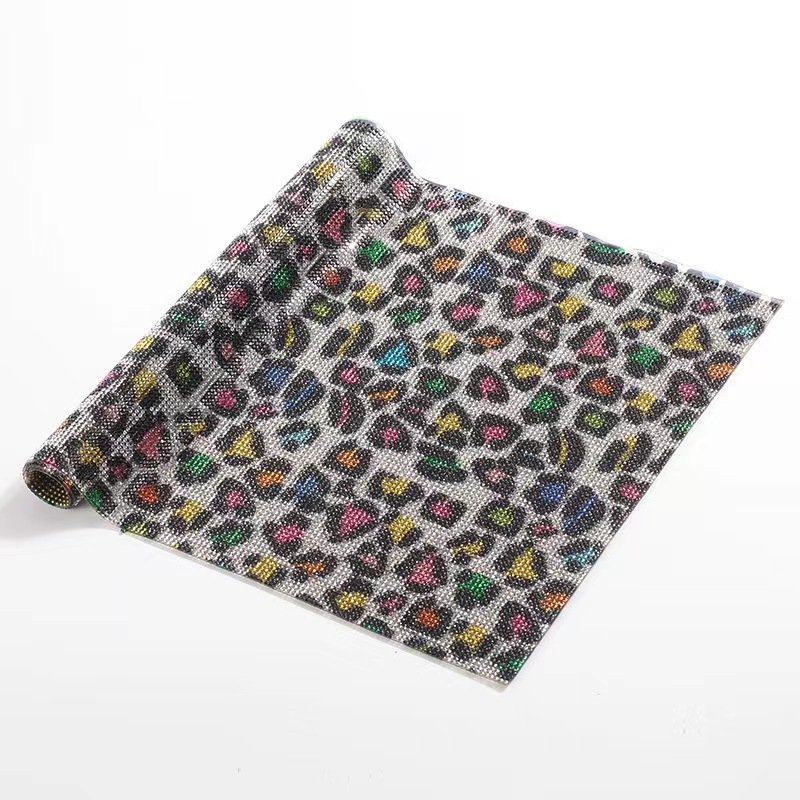 Wholesale SS6 glass 24*20cm self-adhesive crystal rhinestone sheet roll heat transfer sheets hot-fix for garment