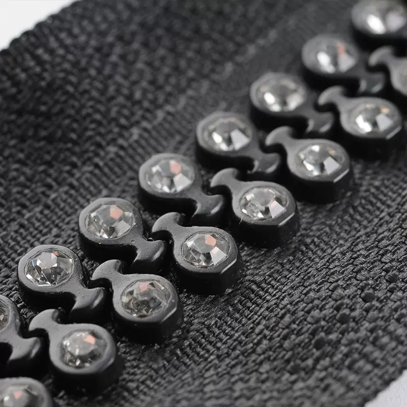 SAS High Quality 3#5#10# Rhinestones Zipper Fashion Open-End Colorful Diamond Plastic Resin Zipper