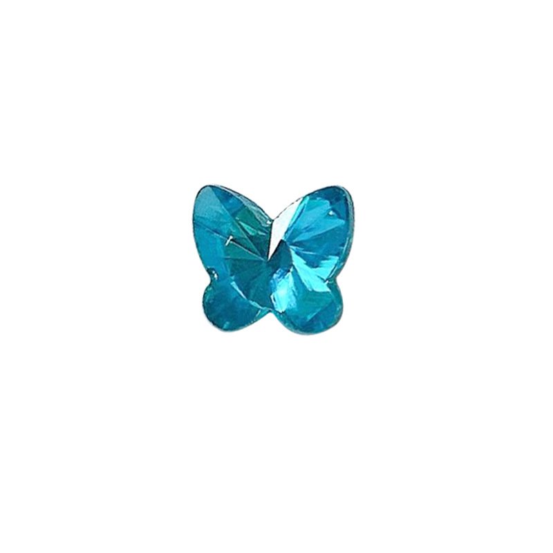 Custom logo nail charm butterfly rhinestones bulk mini nail stones crystal small butterfly rhinestone charm nails