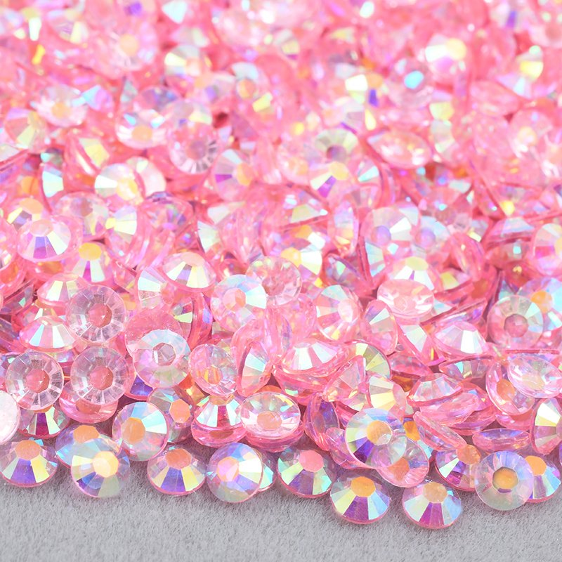 Wholesale 2mm 3mm 4mm 5mm 6mm Transparent AB Crystal Stones Flatback Resin Rhinestone For DIY Decoration