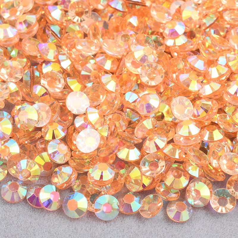 Wholesale 2mm 3mm 4mm 5mm 6mm Transparent AB Crystal Stones Flatback Resin Rhinestone For DIY Decoration